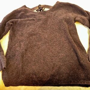 Torrid Dark Purple Brown Crew Neck Sweater